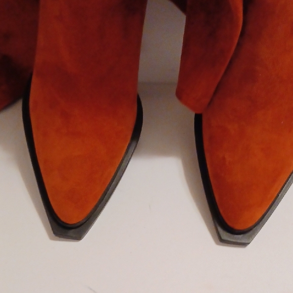 Marina Rinaldi Orange Suede Ankle Boots - Picture 15 of 15